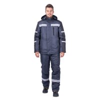 Костюм рабочий мужской утепленный ГК Спецобъединение Роуд 48-50 рост 170-176 см темно-серый/черный