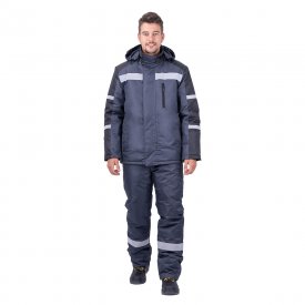 Костюм рабочий мужской утепленный ГК Спецобъединение Роуд 48-50 рост 170-176 см темно-серый/черный