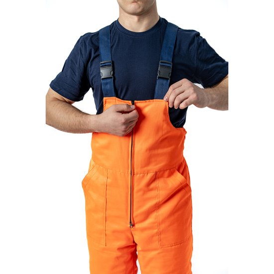 Полукомбинезон рабочий мужской утепленный Дарина Сигнальщик 48-50 рост 182-188 см темно-синий/оранжевый