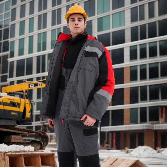 Костюм рабочий мужской утепленный Спрут Формула 56-58 рост 182-188 см серый/красный