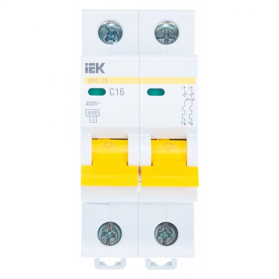 Автомат IEK ВА47-29 2п, 16А, C, 4.5кА