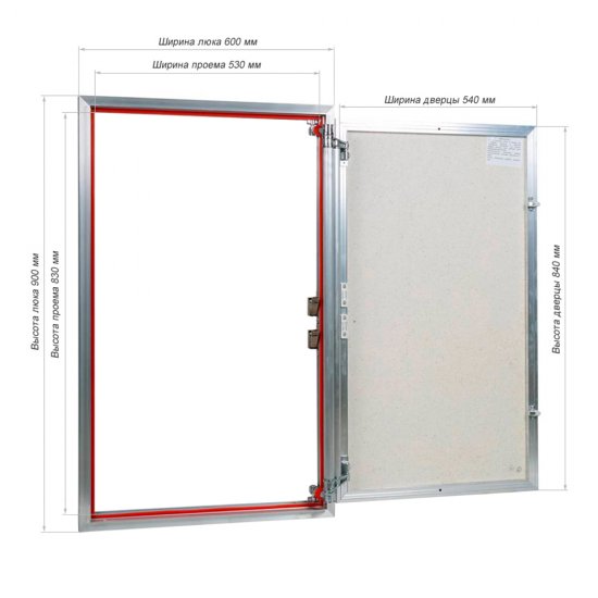 Люк ревизионный под плитку Практика EuroFormat-R алюминиевый 600х900 мм скрытый нажимной