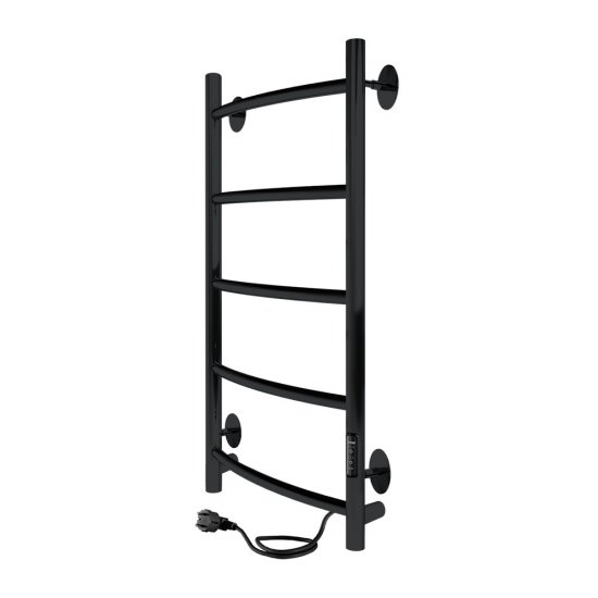 Полотенцесушитель электрический Indigo Arc Lux 700х300 мм 70 Вт с терморегулятором черный муар