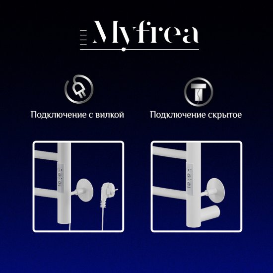 Полотенцесушитель электрический MyFrea MyMadrid 600х400 мм 62 Вт с терморегулятором белый