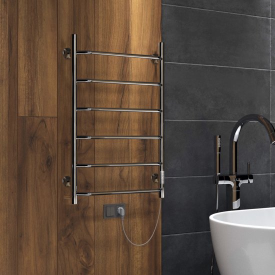 Полотенцесушитель электрический Indigo Roof Lux 800х532 мм 80 Вт с терморегулятором хром