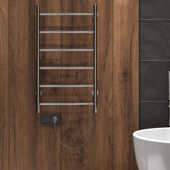 Полотенцесушитель электрический Indigo Arc 700х300 мм 55 Вт хром