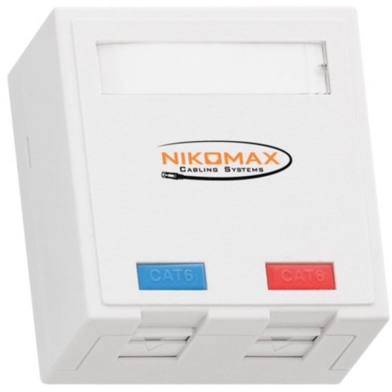 Неэкранированная настенная розетка NIKOMAX NMC-WO2UE2-FT-ST-WT