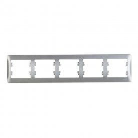 Рамка Systeme Electric Glossa пятиместная алюминий (GSL000305)
