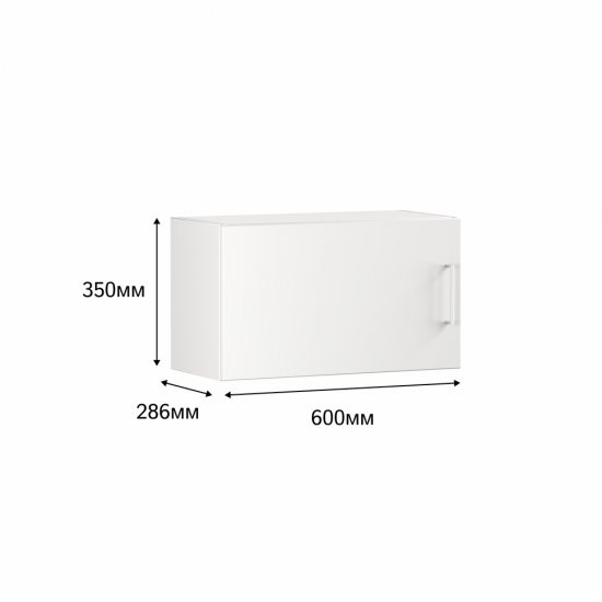 Кухонный модуль навесной над вытяжкой 60х35х28,6 см Твэгги белый