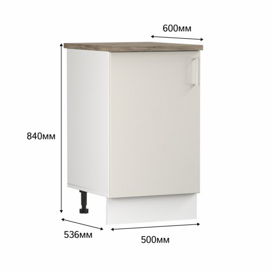 Кухонный модуль напольный 50х84х53,6 см Твэгги ваниль 1 полка