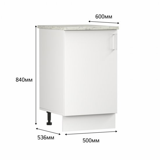 Кухонный модуль напольный 50х84х53,6 см Твэгги белый 1 полка