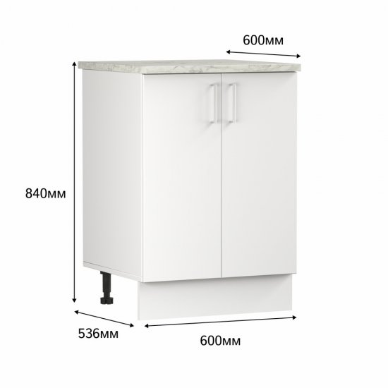 Кухонный модуль напольный 60х84х53,6 см Твэгги белый 1 полка
