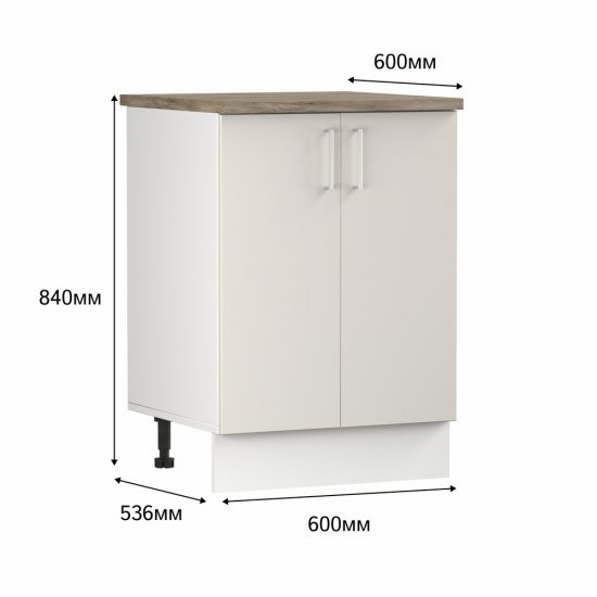 Кухонный модуль напольный 60х84х53,6 см Твэгги ваниль 1 полка