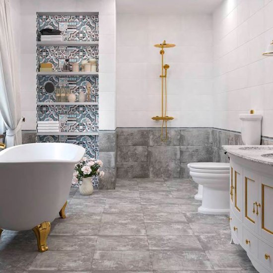 Плитка облицовочная Axima Кадис Люкс светло-серый 500x250x8 мм (10 шт.=1,25 кв.м)