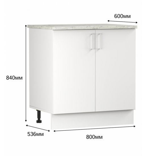Кухонный модуль напольный 80х84х53,6 см Твэгги белый 1 полка