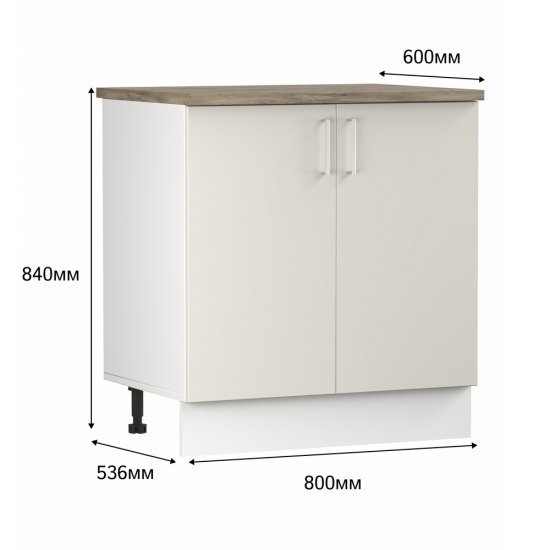 Кухонный модуль напольный 80х84х53,6 см Твэгги ваниль 1 полка