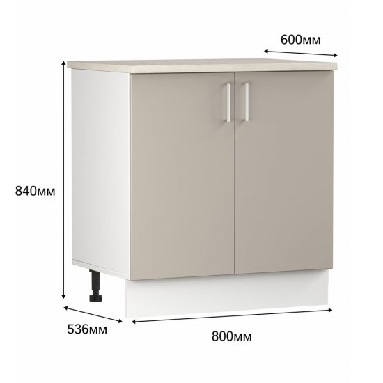 Кухонный модуль напольный 80х84х53,6 см Твэгги тауп 1 полка