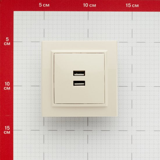 Розетка USB EKF Минск встраиваемая бежевая 2хUSB-А (ERR-2USB-200)