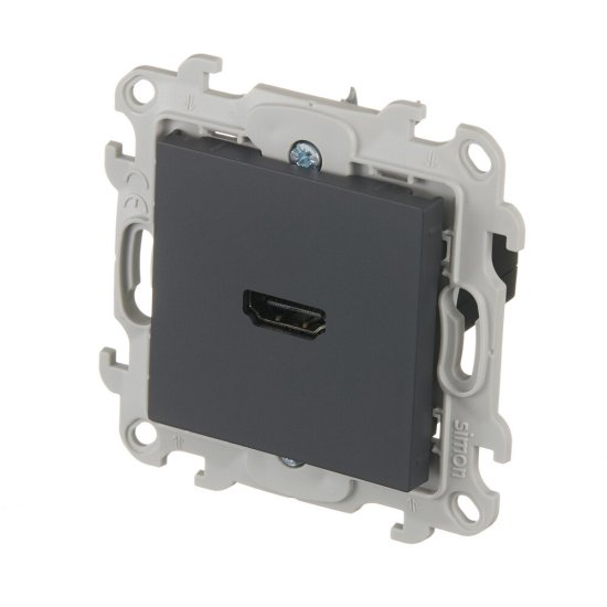 Розетка HDMI Simon 24 Harmonie встраиваемая графит (2411094-038)
