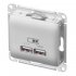 Розетка USB Systeme Electric Glossa встраиваемая алюминий 2хUSB-A (GSL000333)