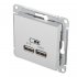 Розетка USB Systeme Electric AtlasDesign встраиваемая белая 2хUSB-А (ATN000133)