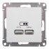 Розетка USB Systeme Electric AtlasDesign встраиваемая белая 2хUSB-А (ATN000133)