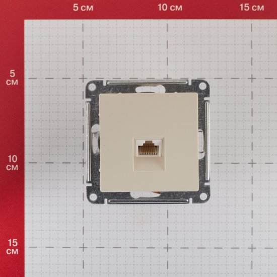Розетка компьютерная Systeme Electric AtlasDesign встраиваемая бежевая RJ45 (ATN000283)