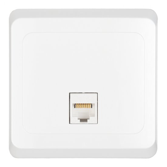 Розетка компьютерная Systeme Electric Этюд встраиваемая белая RJ45 (KOMC-001B)