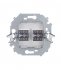 Розетка компьютерная Simon 15 встраиваемая алюминий 2хRJ45 (1591593-033)