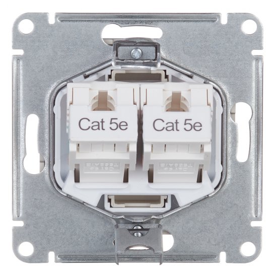 Розетка компьютерная Systeme Electric AtlasDesign встраиваемая алюминий 2хRJ45 (ATN000385)