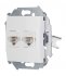 Розетка компьютерная Simon 15 встраиваемая белая 2хRJ45 (1591593-030)