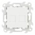 Розетка компьютерная Simon 24 Harmonie встраиваемая белая 2хRJ45 (2450593-030)