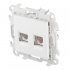 Розетка компьютерная Simon 24 Harmonie встраиваемая белая 2хRJ45 (2450593-030)