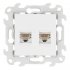 Розетка компьютерная Simon 24 Harmonie встраиваемая белая 2хRJ45 (2450593-030)
