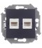 Розетка компьютерная Simon 15 встраиваемая графит 2хRJ45 (1591593-038)