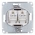 Розетка компьютерная Systeme Electric AtlasDesign встраиваемая карбон 2хRJ45 (ATN001085)