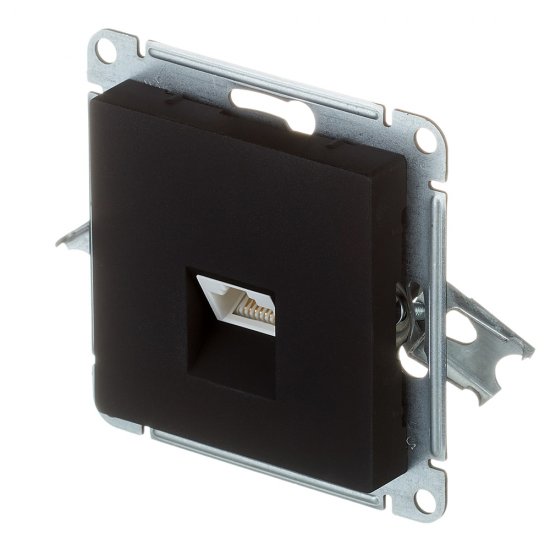 Розетка компьютерная Systeme Electric AtlasDesign встраиваемая карбон RJ45 (ATN001083)