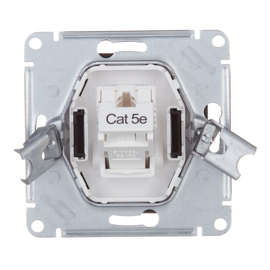 Розетка компьютерная Systeme Electric AtlasDesign встраиваемая карбон RJ45 (ATN001083)