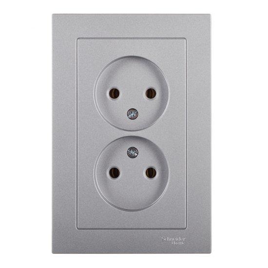 Розетка Systeme Electric AtlasDesign встраиваемая алюминий (ATN000320)