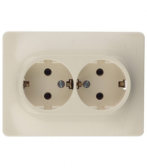 Розетка Systeme Electric Glossa встраиваемая бежевая (GSL000224)