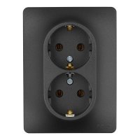 Розетка Systeme Electric Glossa встраиваемая антрацит (GSL000724)