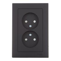 Розетка Systeme Electric AtlasDesign встраиваемая карбон со шторками (ATN001022)