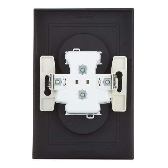 Розетка Systeme Electric AtlasDesign встраиваемая карбон со шторками (ATN001022)