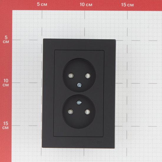 Розетка Systeme Electric AtlasDesign встраиваемая карбон со шторками (ATN001022)