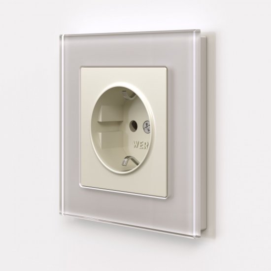 Розетка Werkel встраиваемая айвори со шторками (a059275)