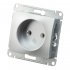 Розетка Systeme Electric Glossa встраиваемая алюминий (GSL000341)