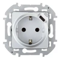 Розетка Legrand Inspiria встраиваемая алюминий с USB Type-C (673772)