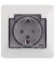 Розетка Systeme Electric Glossa встраиваемая белая со шторками с крышкой (GSL000148)