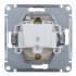 Розетка Systeme Electric AtlasDesign встраиваемая алюминий со шторками с крышкой (ATN000346)