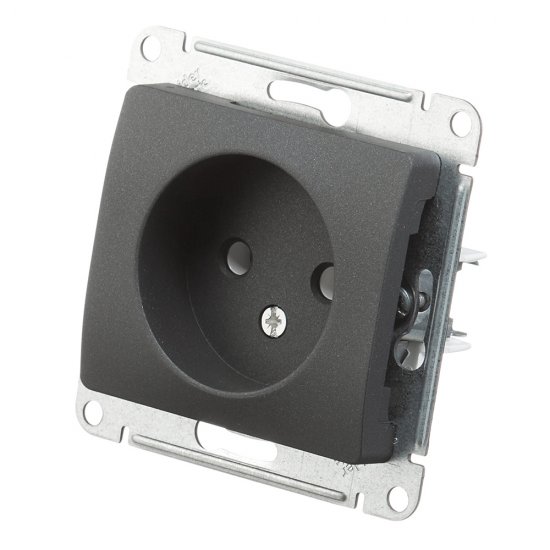 Розетка Systeme Electric Glossa встраиваемая антрацит (GSL000741)